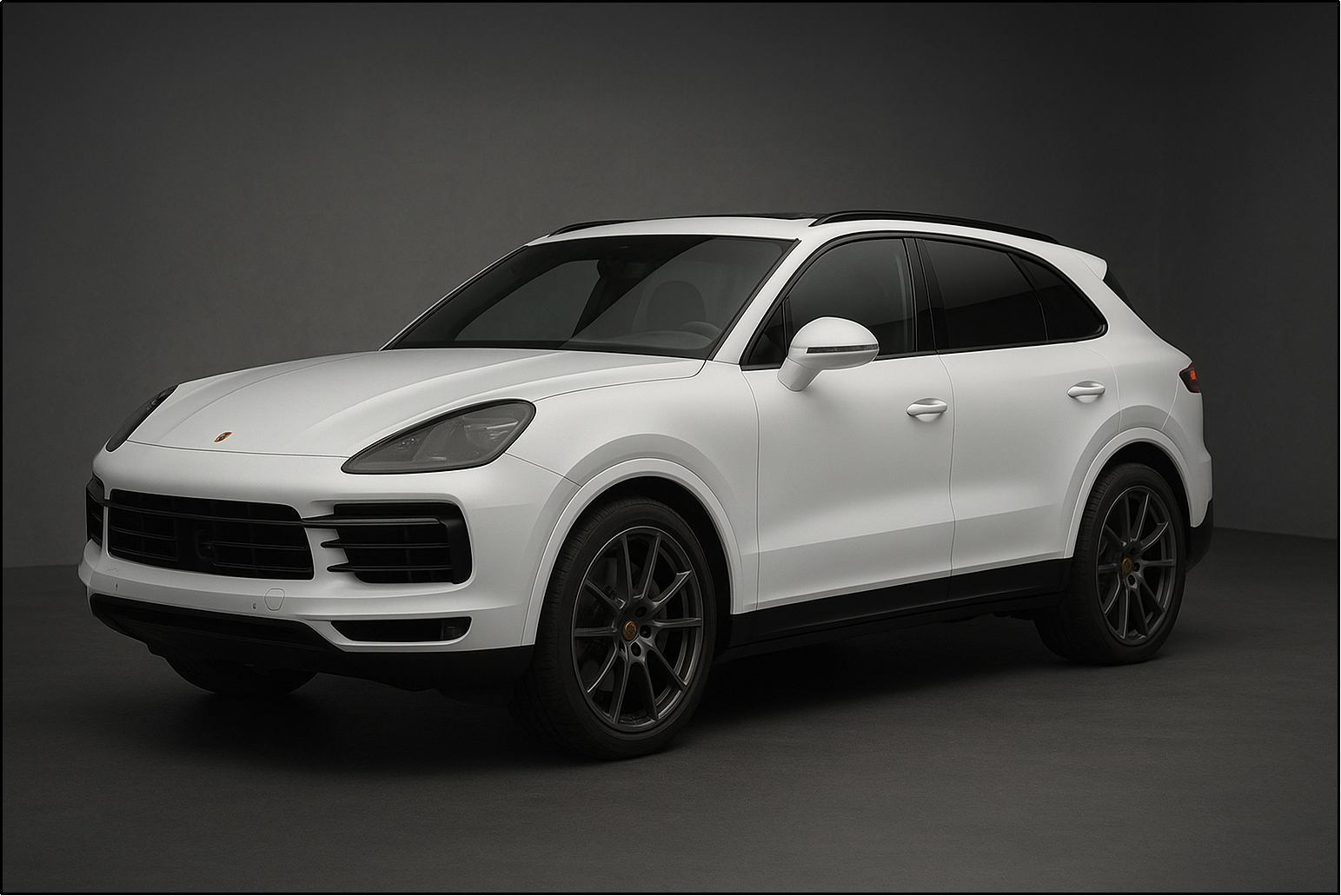 Luxury SUV with matte PPF finish parked in the studio