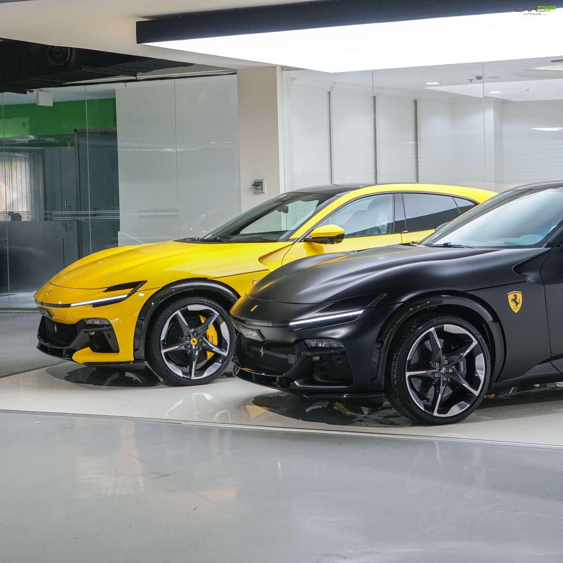Two Ferrari cars after detailing